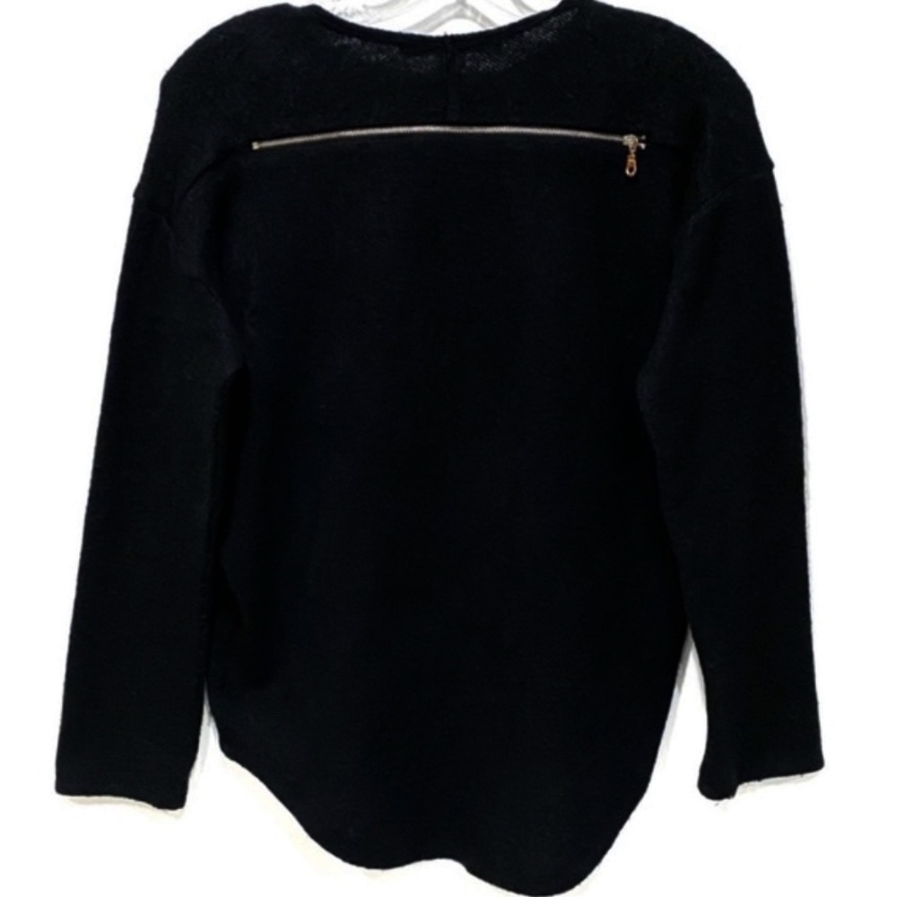 MISS BEHAVE Hi-Lo Black Sweater Zipper